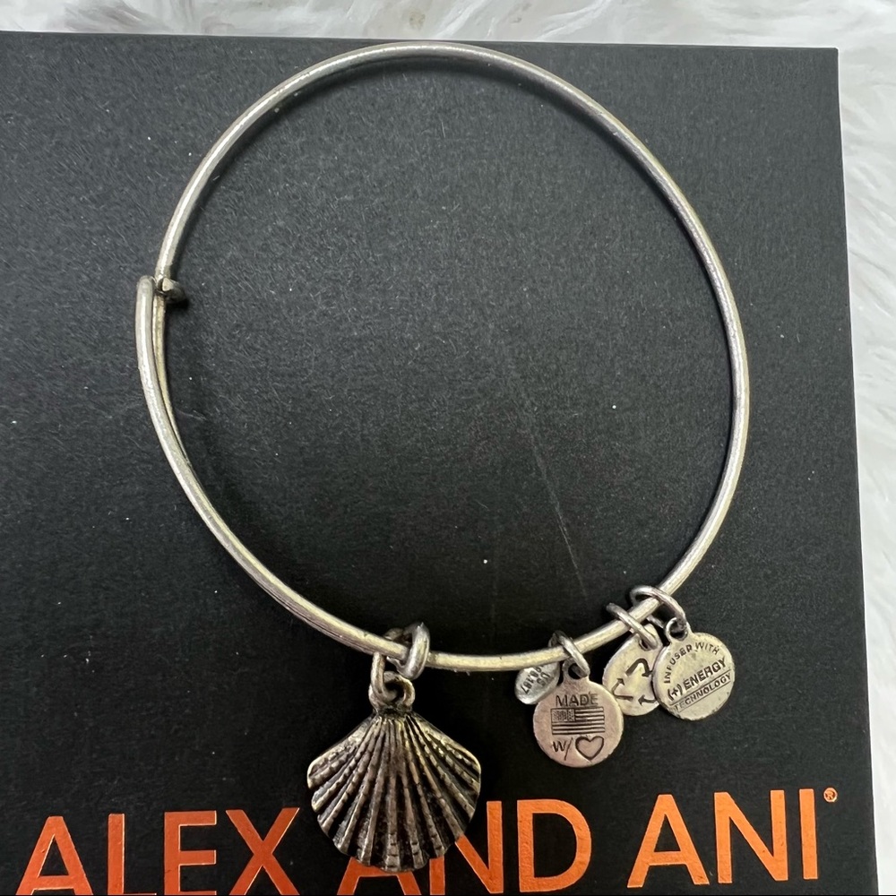 Alex and Ani Seashell Silver Bangle Bracelet